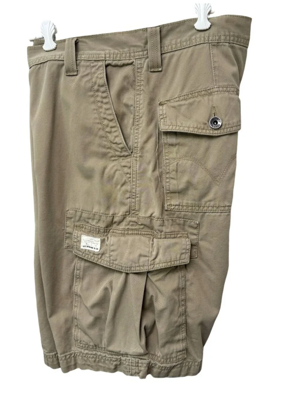 Levi's Mens Cargo Shorts Sz 34 Khaki Tan Utility Pockets Hiking Workwear Casual